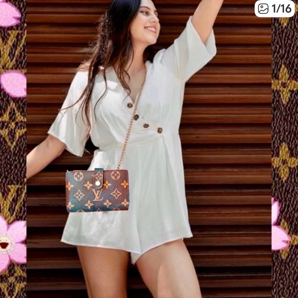 Louis Vuitton French purse, wallet, monogram, vintage kiss Lock brown gold - Picture 1 of 16